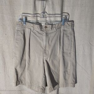 Men's Size 34" Khaki Chino Pleated Front Shorts By Ralph Lauren